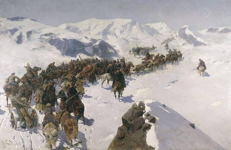Franz Roubaud Count Argutinsky crossing the Caucasian range